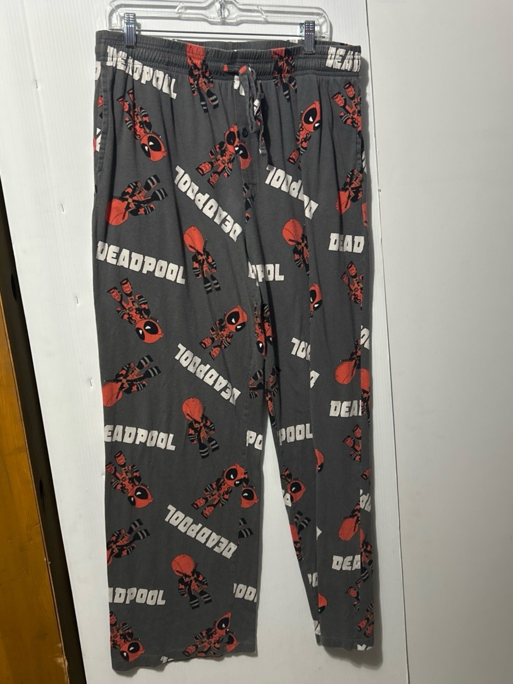 Marvel Deadpool Gray and Red Men's Jogger Sweatpants